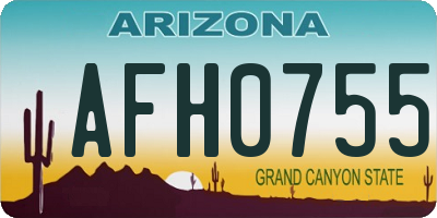 AZ license plate AFH0755