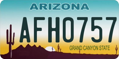 AZ license plate AFH0757
