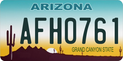 AZ license plate AFH0761