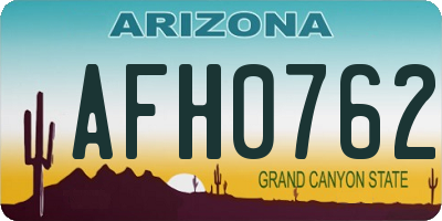 AZ license plate AFH0762