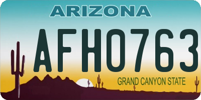 AZ license plate AFH0763
