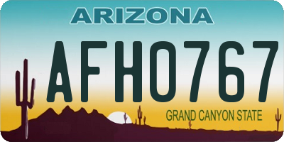 AZ license plate AFH0767
