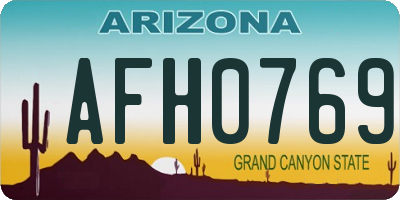 AZ license plate AFH0769