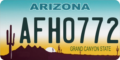 AZ license plate AFH0772