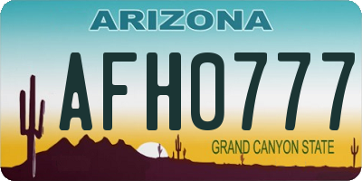 AZ license plate AFH0777