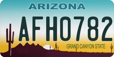AZ license plate AFH0782