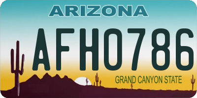AZ license plate AFH0786
