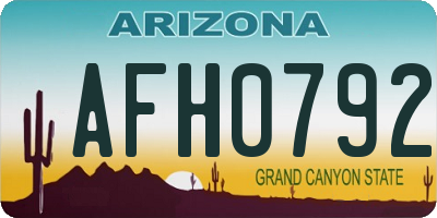 AZ license plate AFH0792