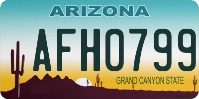 AZ license plate AFH0799