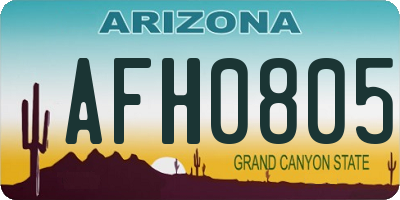 AZ license plate AFH0805
