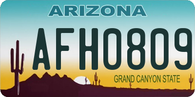 AZ license plate AFH0809