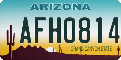 AZ license plate AFH0814