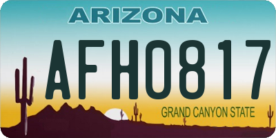 AZ license plate AFH0817