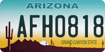 AZ license plate AFH0818