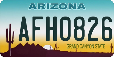AZ license plate AFH0826