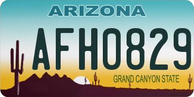 AZ license plate AFH0829