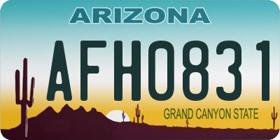 AZ license plate AFH0831