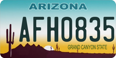 AZ license plate AFH0835