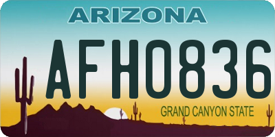 AZ license plate AFH0836
