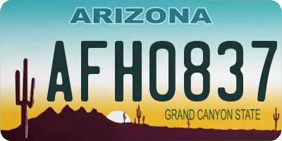 AZ license plate AFH0837