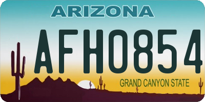 AZ license plate AFH0854