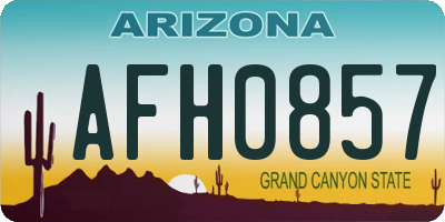 AZ license plate AFH0857