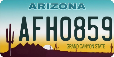 AZ license plate AFH0859