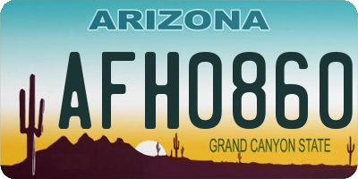 AZ license plate AFH0860
