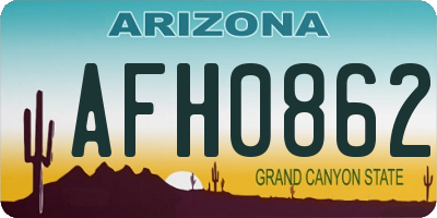 AZ license plate AFH0862