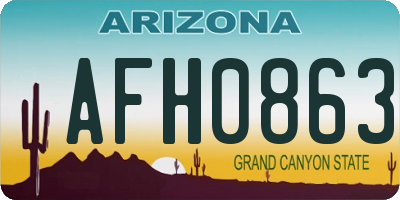 AZ license plate AFH0863