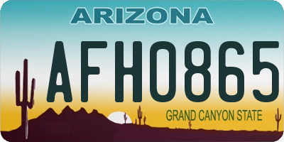 AZ license plate AFH0865