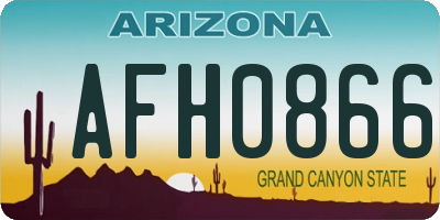 AZ license plate AFH0866