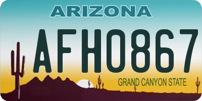 AZ license plate AFH0867