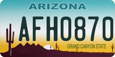 AZ license plate AFH0870