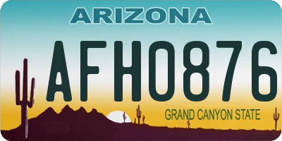 AZ license plate AFH0876