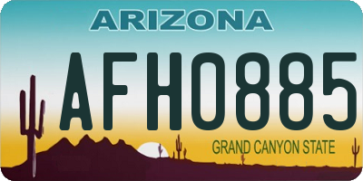 AZ license plate AFH0885