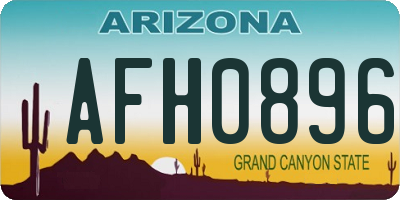 AZ license plate AFH0896