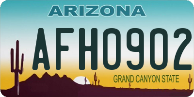 AZ license plate AFH0902