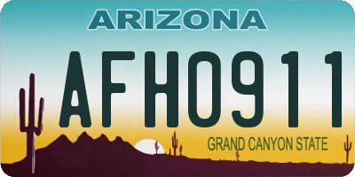 AZ license plate AFH0911