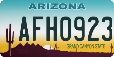 AZ license plate AFH0923