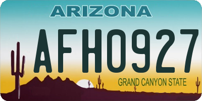 AZ license plate AFH0927
