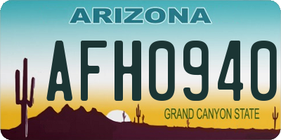 AZ license plate AFH0940