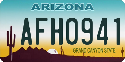 AZ license plate AFH0941