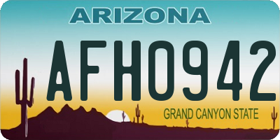 AZ license plate AFH0942