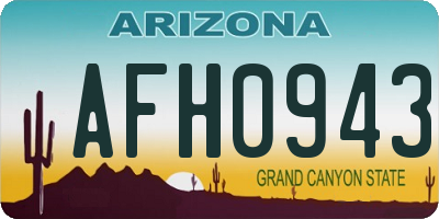 AZ license plate AFH0943
