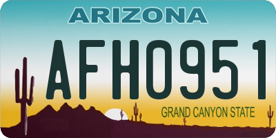 AZ license plate AFH0951