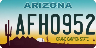 AZ license plate AFH0952