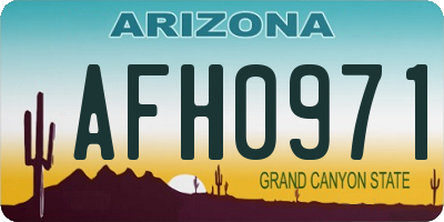 AZ license plate AFH0971