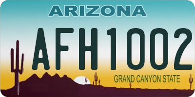 AZ license plate AFH1002