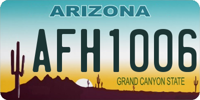AZ license plate AFH1006